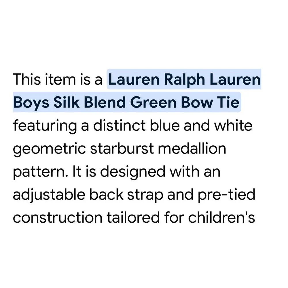 Lauren Ralph Lauren Boys Green Silk Blend Geometric Starburst Pre-Tied Bow Tie